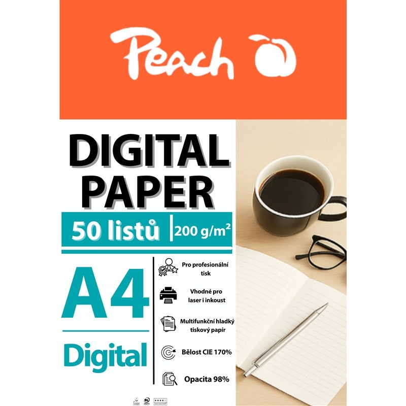 Papíry do tiskárny Peach Digital A4 200g - 50 listů