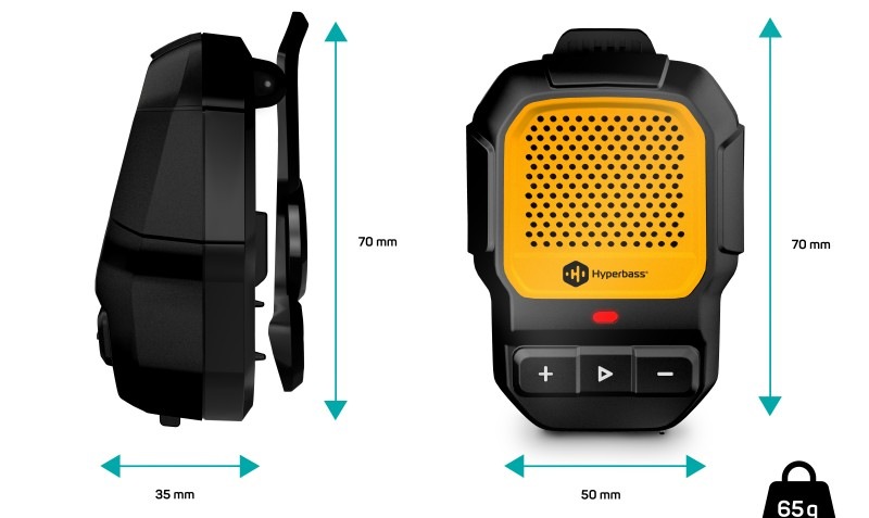 Přenosný reproduktor Connect IT Hyperbass ClipBEAT černý/žlutý Přenosný reproduktor Connect IT Hyperbass ClipBEAT obsahuje integrovanou baterii s kapacitou 560 mAh