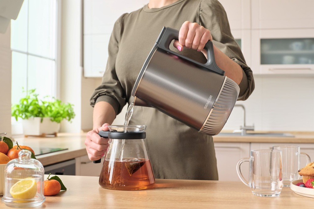Rychlovarná konvice Sencor SWK 0850GY, 1,7 l nerez Voda pro více nápojů najednou