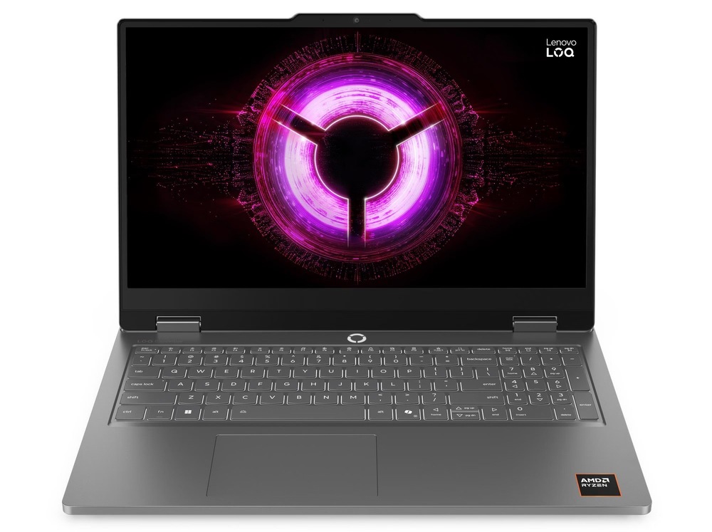Otevřený a zapnutý notebook Lenovo LOQ Essential 15ARP11