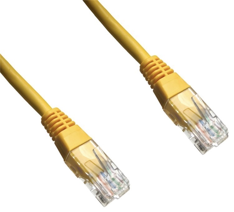 Kabel DATACOM síťový (RJ45), 0,5m žlutý
