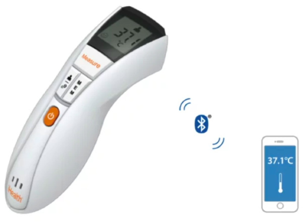 Přenos naměřené teploty z teploměru iHealth IH-NT13B do telefonu přes Bluetooth