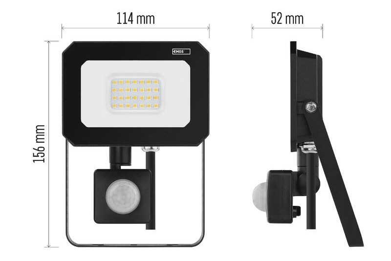 Reflektor EMOS SIMPO 20W 2000LM IP44 NW PIR černý Reflektor EMOS SIMPO 20W 2000LM IP44 NW PIR - černý
