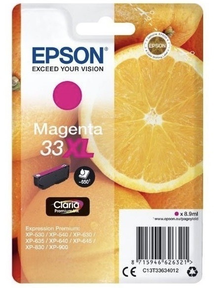 Inkoustová náplň Epson 33XL, 650 stran purpurová