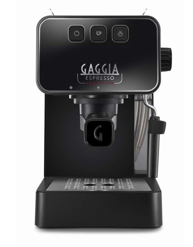 Pákový kávovar Gaggia Evolution Black, černá barva.