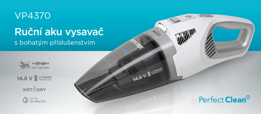 Akumulátorový vysavač Concept VP4370 šedý/bílý