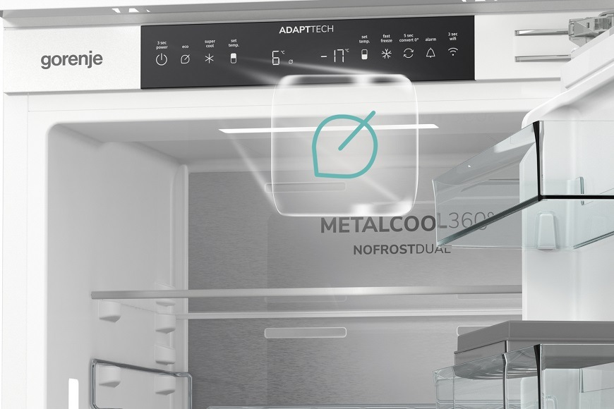 Chladnička s mrazničkou Gorenje NRKI517E41 bílá Chladnička Gorenje NRKI517E41, vestavná, úsporný režim EcoMode