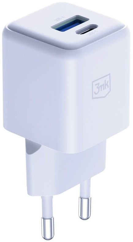 Nabíječka do sítě 3mk Hyper GaN USB-C/USB-A o celkovém výkonu 20 W nabije 2 zařízení