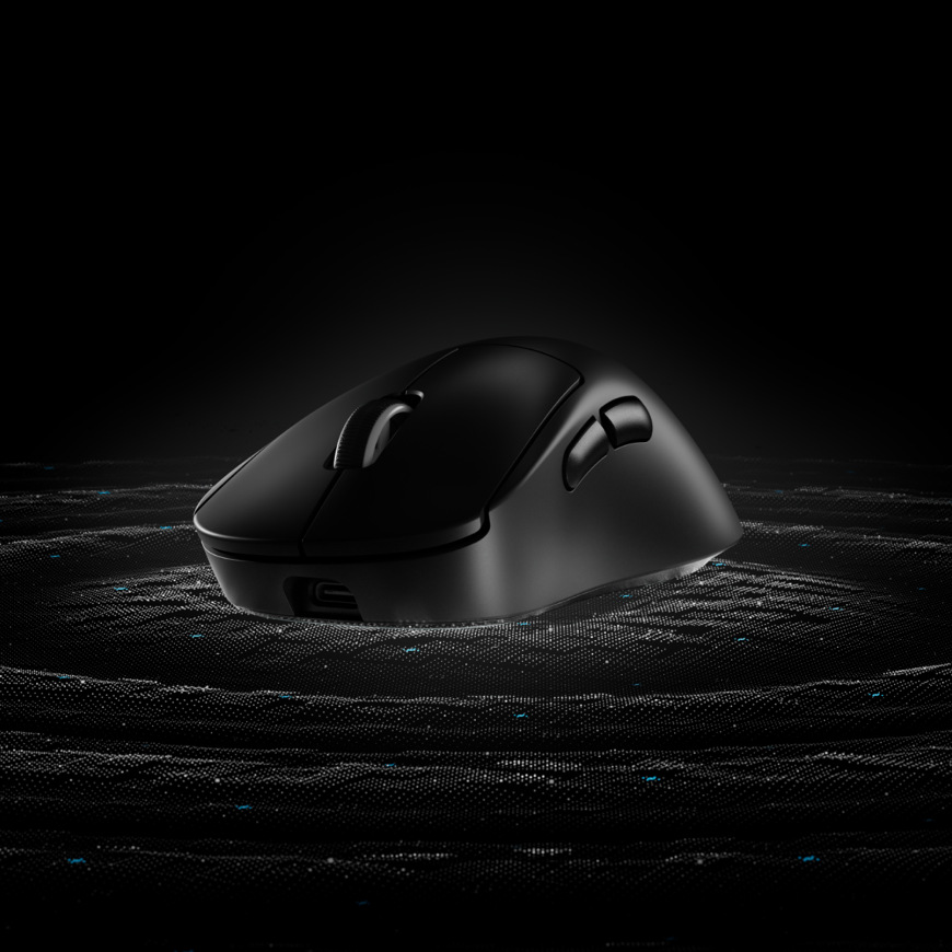 Herní myš Logitech G PRO X Superlight 2 DEX SE v černém designu na tmavém pozadí