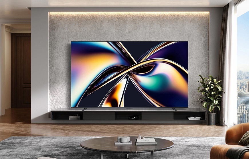 Televize Hisense 100U8Q, ukázka, jak vypadá v domácnosti