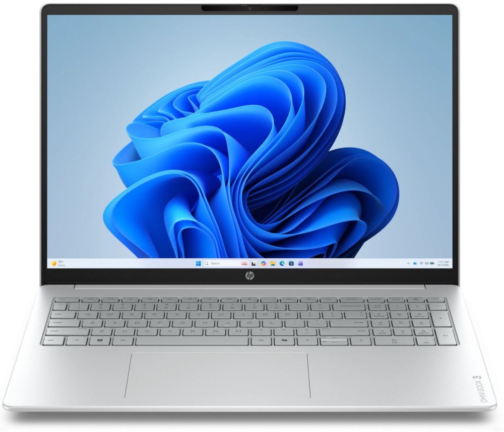 Notebook HP OmniBook 3 16-by0003ncx + Game Pass předplatné na 2 měsíce stříbrný Notebook HP OmniBook 3 s otevřeným displejem a klávesnicí zepředu