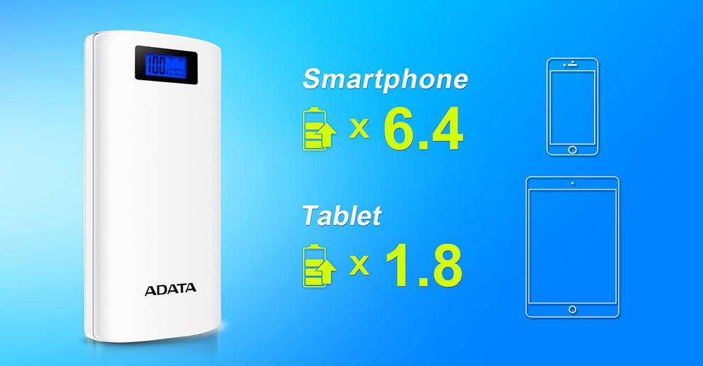 Powerbanka ADATA P20000D, 20000mAh žlutá