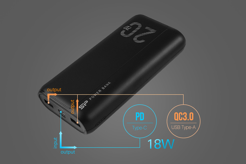 Powerbanka Silicon Power QS15 20 000mAh černá Silicon Power QS15
