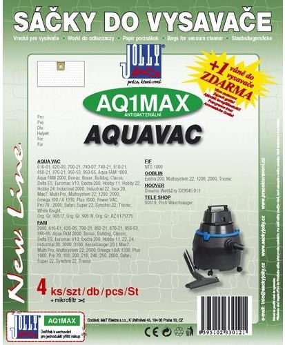 Sáčky do vysavače Jolly MAX AQ 1 (4+1ks) pro vysavače Aquavac a Göblin