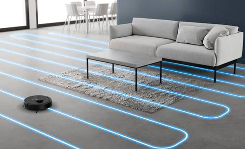 Robot zvládne až 120 m2 na jedno nabití, pracuje až 120 minut a sám se dobíjí pro nepřetržitý provoz.