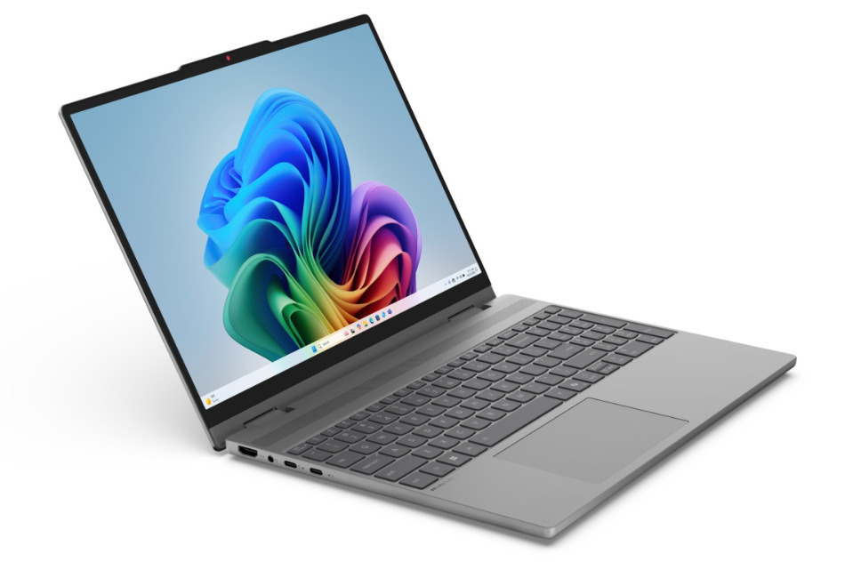 Notebook Lenovo IdeaPad 5 2-in-1 15IPH11 šedý Otevřený a zapnutý notebook Lenovo IdeaPad 5 15IPH11 otočený doprava