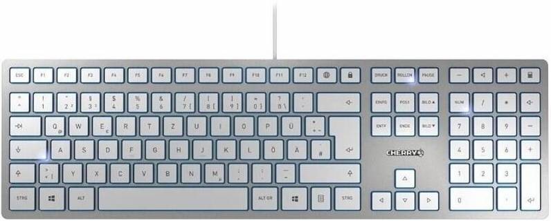 Klávesnice Cherry KC 6000 SLIM, UK stříbrná