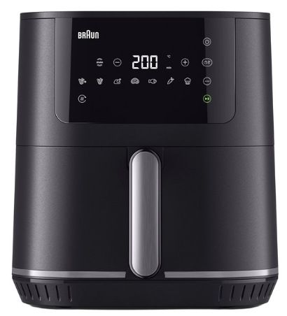 Fritéza horkovzdušná Braun HF5034IBK černá Dotykový LED ovládací panel horkovzdušné fritézy Braun HF5034IBK s nastavením teploty