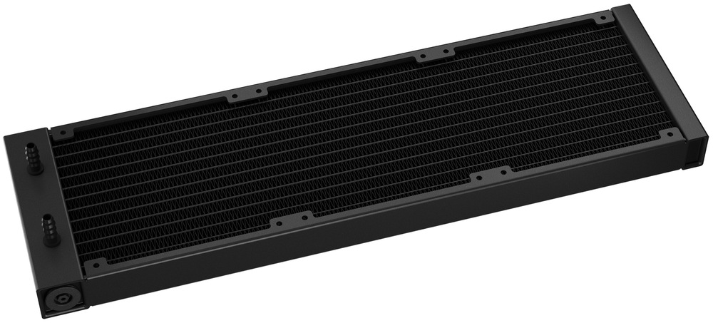 Vodní chladič DeepCool LE360 V2 černý Na snímku je černý hliníkový radiátor.