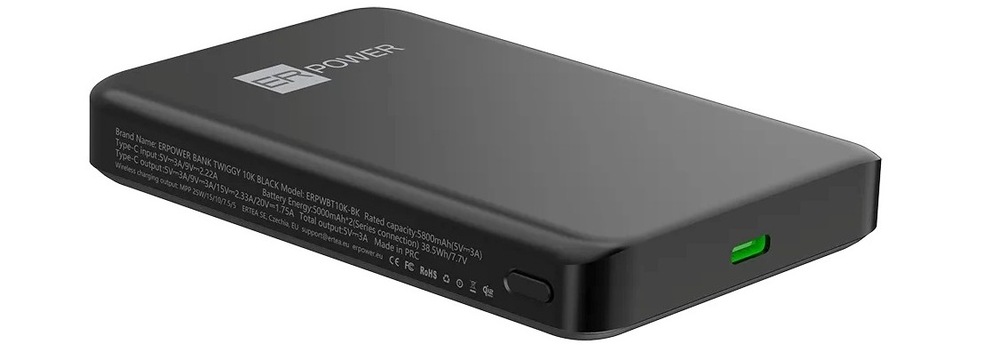 Powerbanka ERPOWER Twiggy Qi2 má kapacitu 5 000 mAh