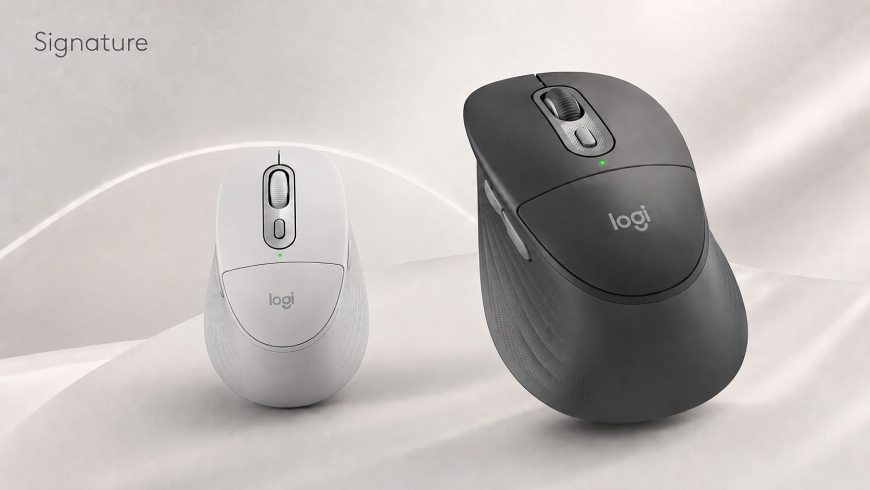 Myš Logitech Signature M850 L Wireless ve světlé a tmavé variantě s moderním designem řady Signature