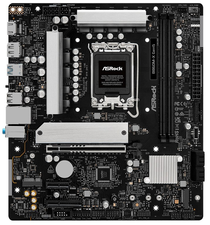 Základní deska B860M-X Gen5 Intel 1851, mATX, černá barva