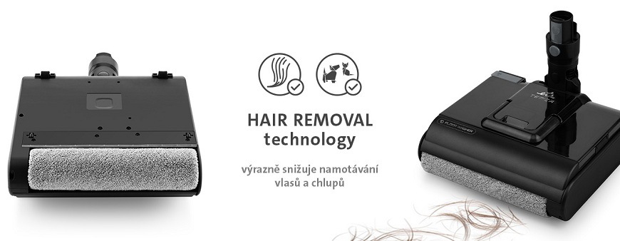 Hubice ETA Terier 3247 00270 černá Podlahová hubice na mokré mytí ETA Terier s technologií Hair Removal Technology, která výrazně snižuje namotávání vlasů a zvířecích chlupů na kartáč.