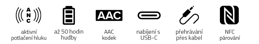Sluchátka Niceboy HIVE 3 Aura ANC černá Sluchátka Niceboy HIVE 3 Aura ANC černá