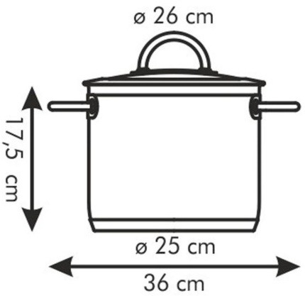 Hrnec s poklicí Tescoma VISION 26 cm, 9,0 l nerez