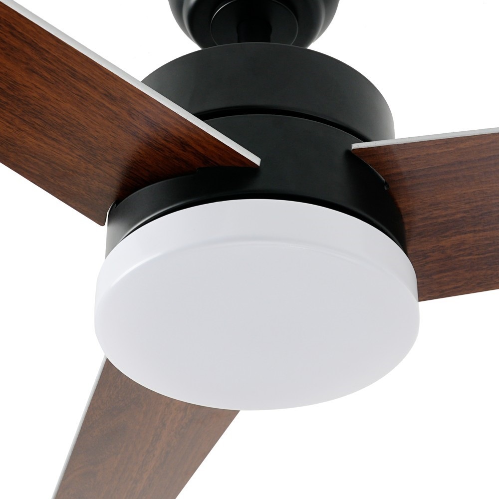 Stropní svítidlo IMMAX NEO LITE VARIABLE SMART LED s ventilátorem, 24W, Wi-Fi, TUYA - černé/hnědé