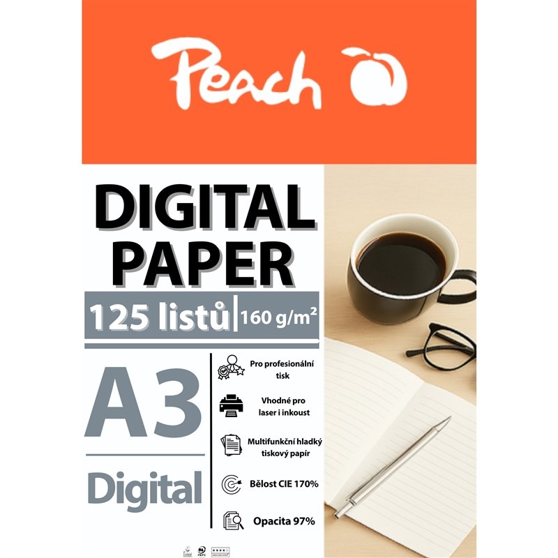 Papíry do tiskárny Peach Digital A3 160g - 125 listů