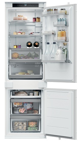vestavná lednice haier EHBQW5518E otevřená zepředu