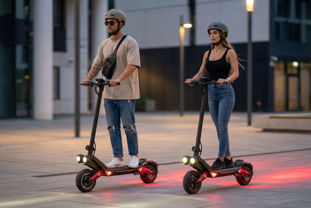 Elektrická koloběžka Sencor Scooter X50 OFF-ROAD černá Elektrická koloběžka Sencor Scooter X50 OFF-ROAD osvětlená za tmy