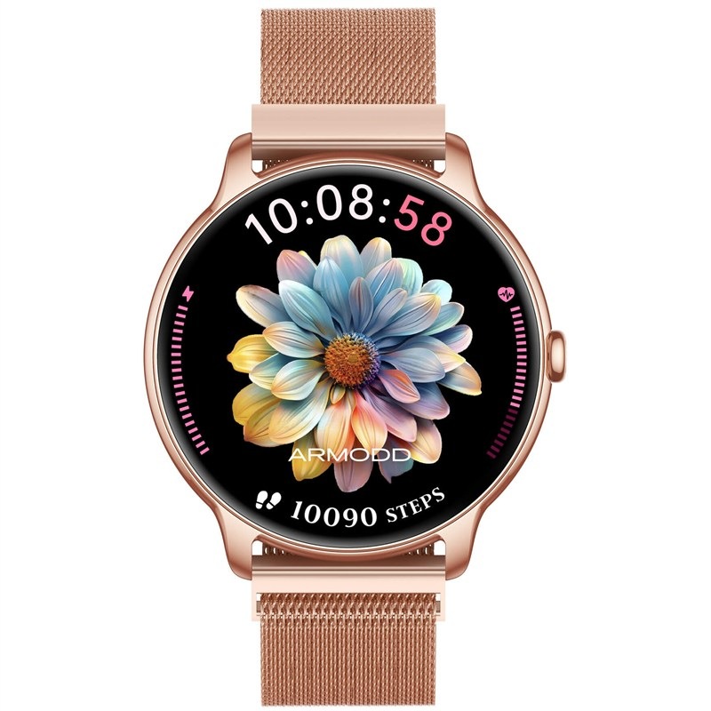Chytré hodinky Armodd Slim v barvě rose gold.