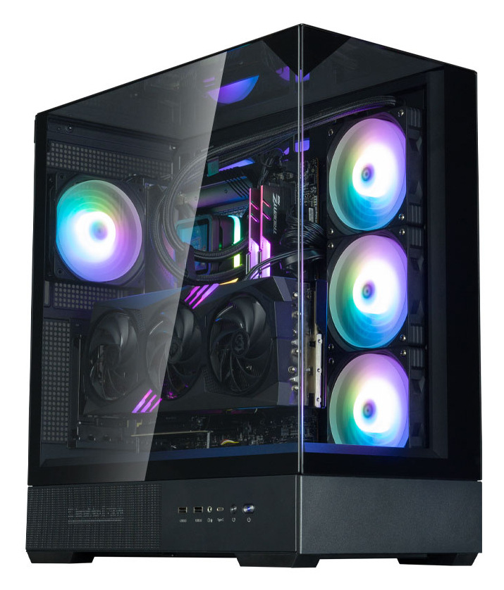 Počítačová skříň Zalman P40 Prism s panely z tvrzeného skla, černá barva