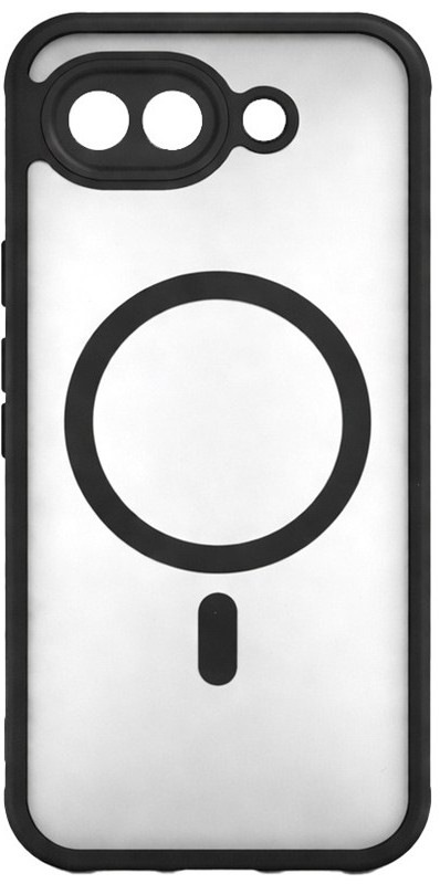 Kryt na mobil WG Matte Frame Magnet na Google Pixel 10a v černo-průhledném designu