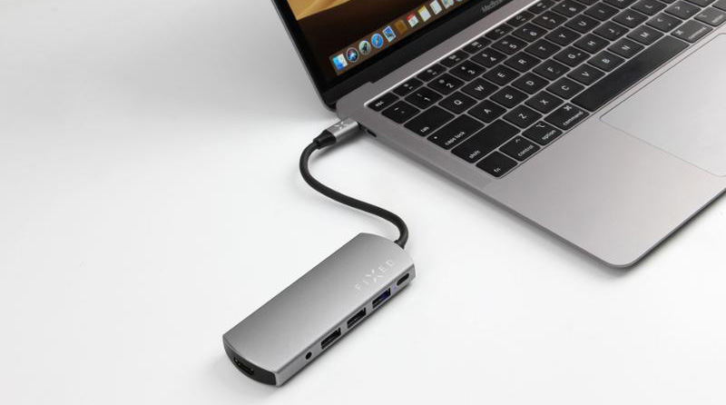 USB Hub FIXED Hliníkový HUB 6IN1 s rozhraním USB-C stříbrný