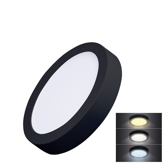 Stropní svítidlo Solight CCT, přisazené, 24 W, 1800 lm, kulaté černé