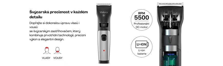 Zastřihovač vlasů a vousů Valera Swiss Excellence Top, černá