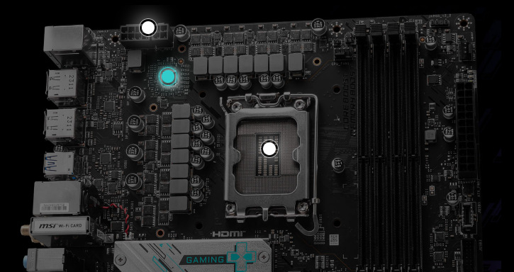 MSI B760M GAMING PLUS WIFI spoléhá na výkonnou napájecí kaskádu