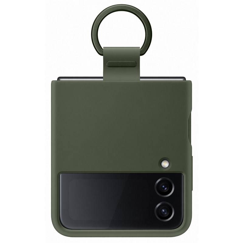 Kryt na mobil Samsung Galaxy Z Flip4 Silicone Cover with ring zelený