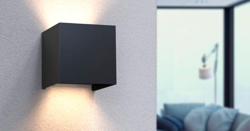 Nástěnné svítidlo Hama SMART WiFi, čtvercové, 10 cm, IP44 černé Nástěnné svítidlo Hama SMART WiFi, čtvercové, 10 cm, IP44 černé