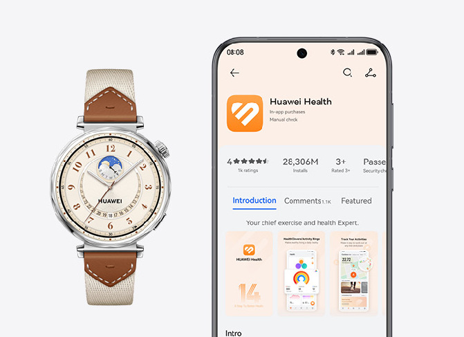 Chytré hodinky Huawei Watch GT 5 41 mm - Gold + White Composite Leather Strap