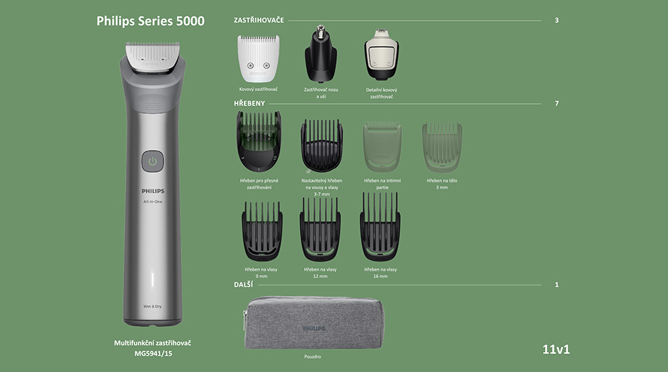 Multifunkční zastřihovač Philips MG5941/15 včetně vyměnitelných nástavců