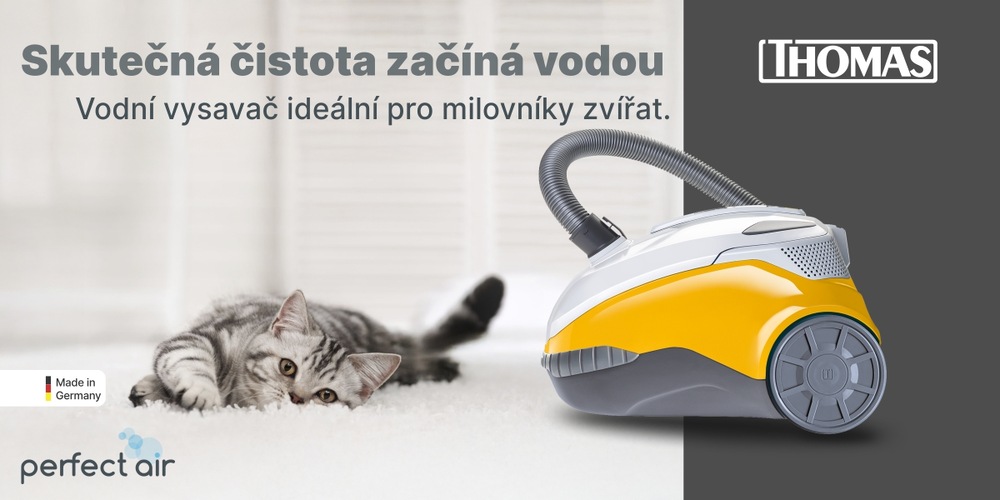 Podlahový vysavač Thomas Perfect Air Animal pure bílý/žlutý Podlahový vysavač Thomas Perfect Air Animal pure bílý/žlutý