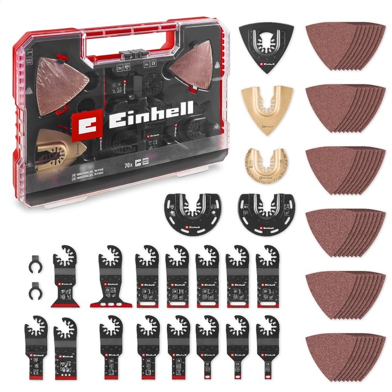 Sada pro multibrusku Einhell (70 ks) řeže, brousí i odstraňuje materiál