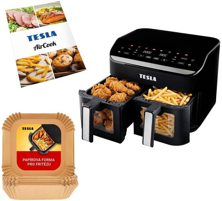 Fritéza horkovzdušná Tesla AirCook DualHeat QD464 XXL černá Fritéza horkovzdušná Tesla AirCook DualHeat QD464 XXL černá