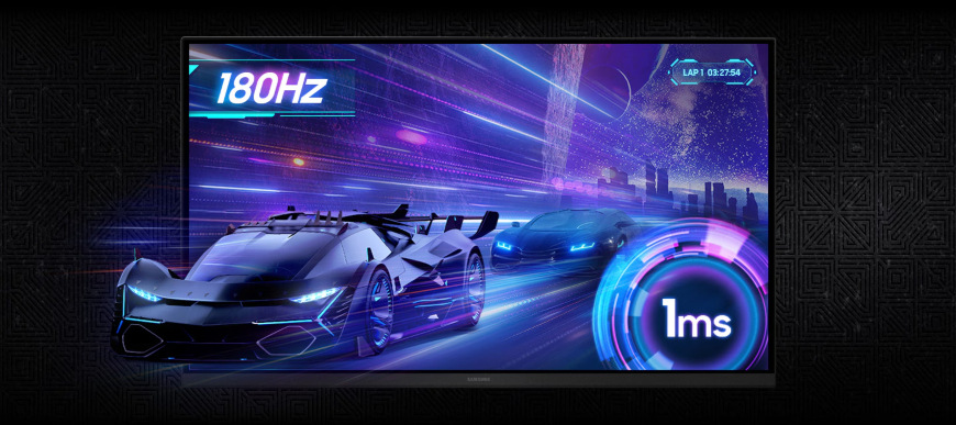 Herní monitor Samsung Odyssey G5 G53F černý Závodní simulátor s ostrým, nerozmazaným obrazem díky vlastnostem herního monitoru Samsung Odyssey G5 G53F