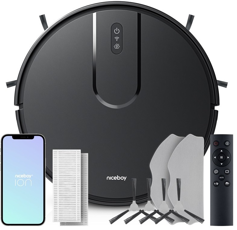 Robotický vysavač s mopem Niceboy Charles i4 Plus Black