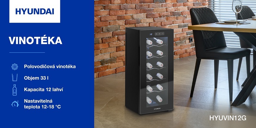 Vinotéka Hyundai VIN12G černá Vinotéka Hyundai VIN12G černá